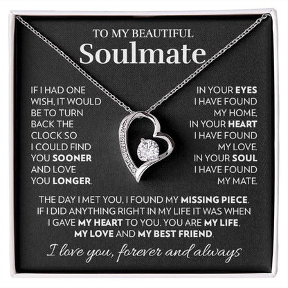 To My Soulmate - In Your Heart - Forever Love Necklace