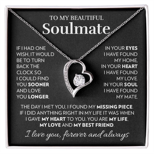 To My Soulmate - In Your Heart - Forever Love Necklace
