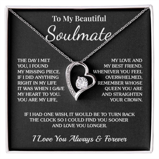 To My Soulmate - Missing Piece - Forever Love Necklace