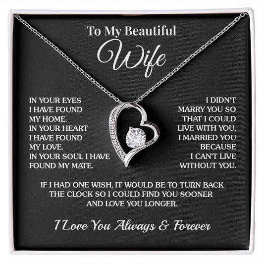 To My Wife - My Home - Forever Love Necklace