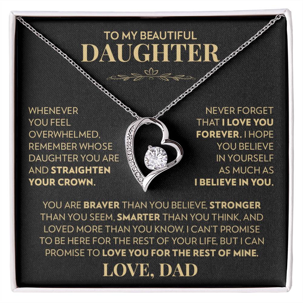 To My Daughter (From Dad) - Never Forget That I Love You - Forever Love Necklace