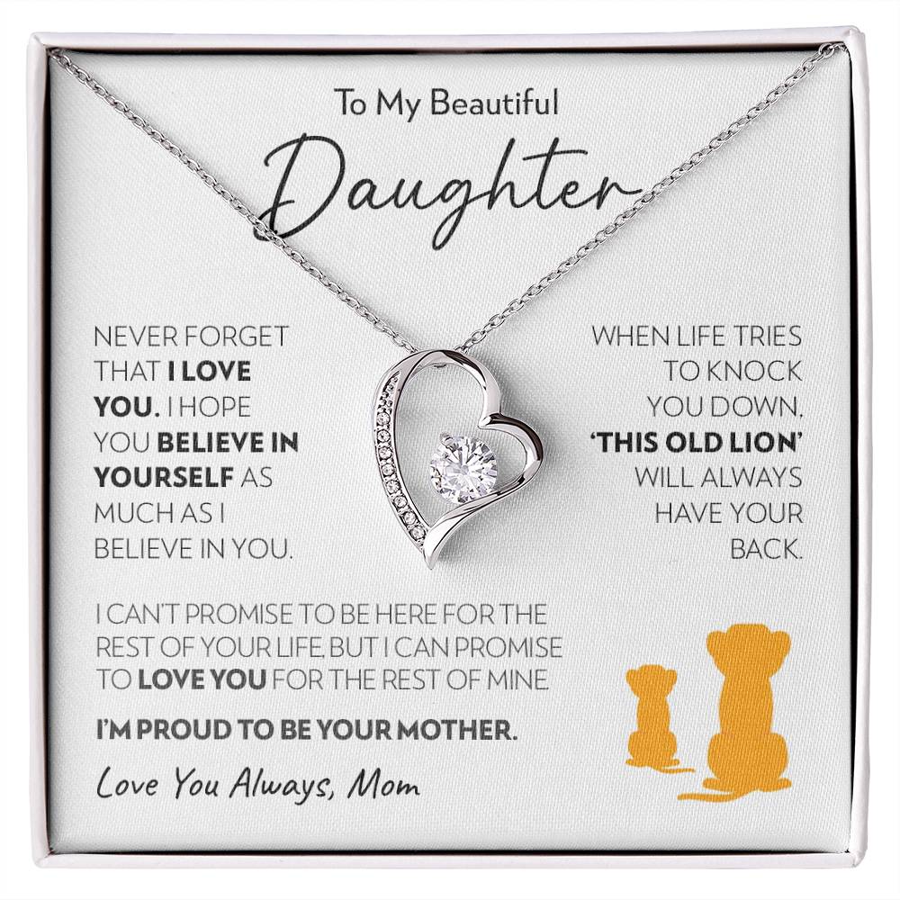 Daughter (from Mom) - Old Lion - Forever Love Necklace