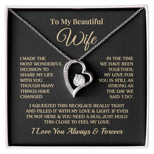 To My Beautiful Wife - Share My Life - Forever Love Necklace