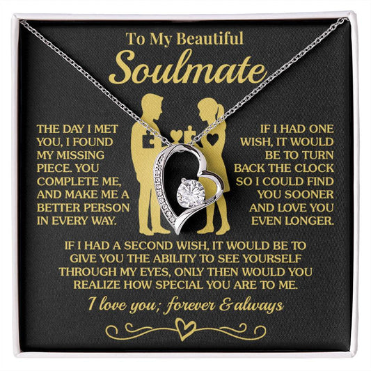 To My Soulmate - You Complete Me - Forever Love Necklace