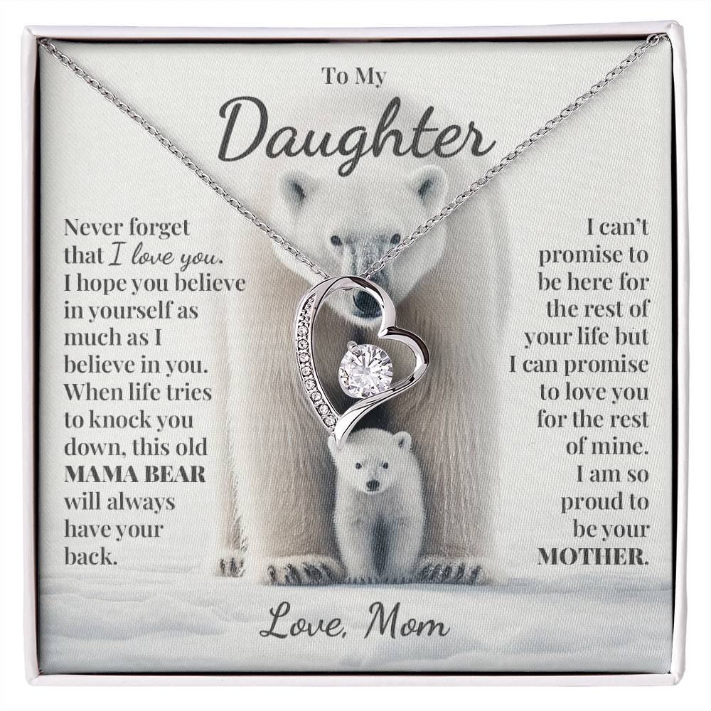 To My Daughter (From Mom) - This Old Mama Bear - Forever Love Necklace