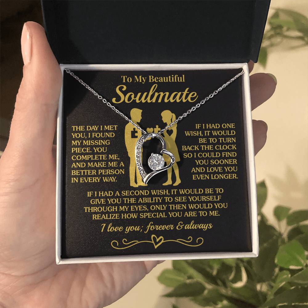 To My Soulmate - You Complete Me - Forever Love Necklace