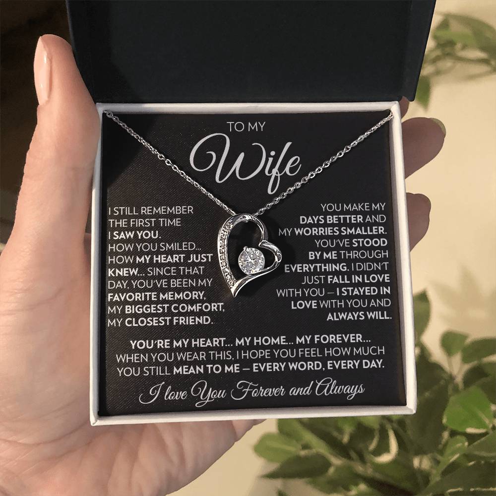 To My Wife - Every Day, Black - Forever Love Necklace