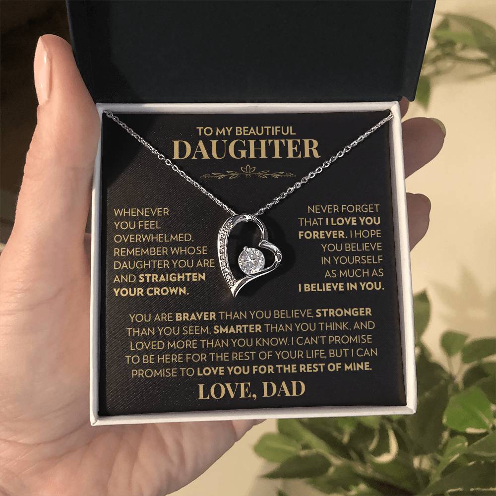 To My Daughter (From Dad) - Never Forget That I Love You - Forever Love Necklace