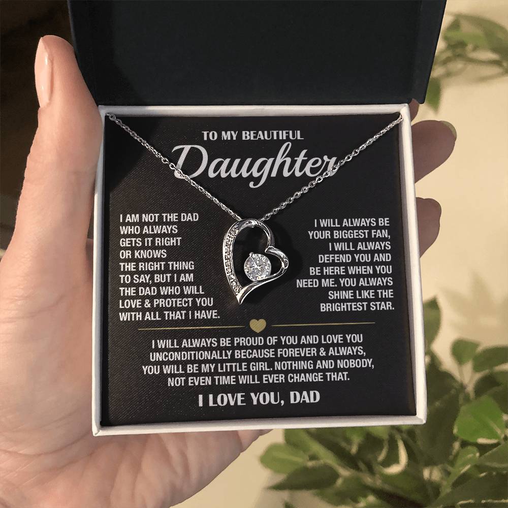 To My Daughter (From Dad) - Biggest Fan - Forever Love Necklace