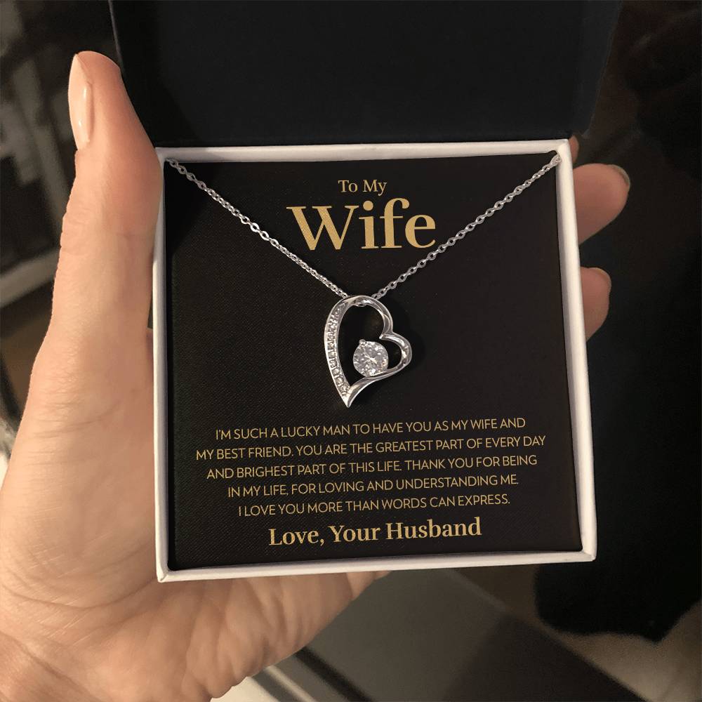 To My Wife - Lucky Man - Forever Love Necklace