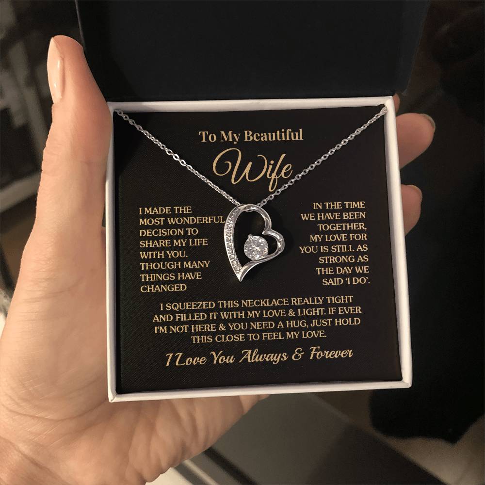 To My Beautiful Wife - Share My Life - Forever Love Necklace
