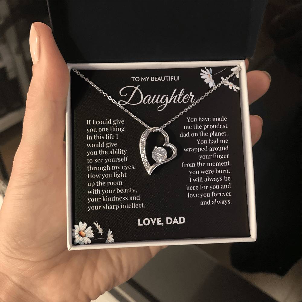 To My Daughter (from Dad) - Always Here For You - Forever Love Necklace