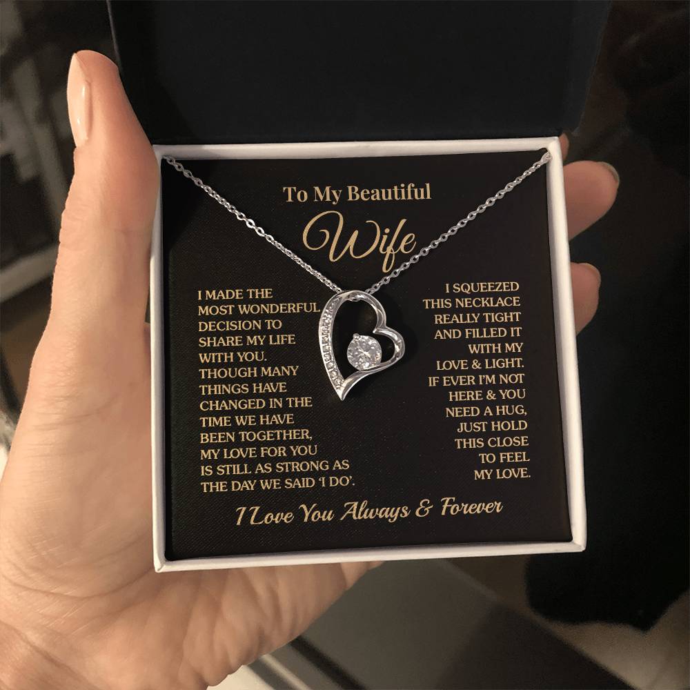 To My Beautiful Wife - Share My Life - Forever Love Necklace