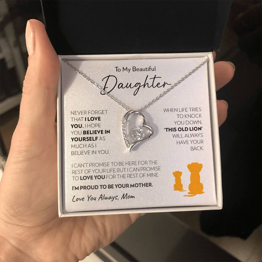 Daughter (from Mom) - Old Lion - Forever Love Necklace