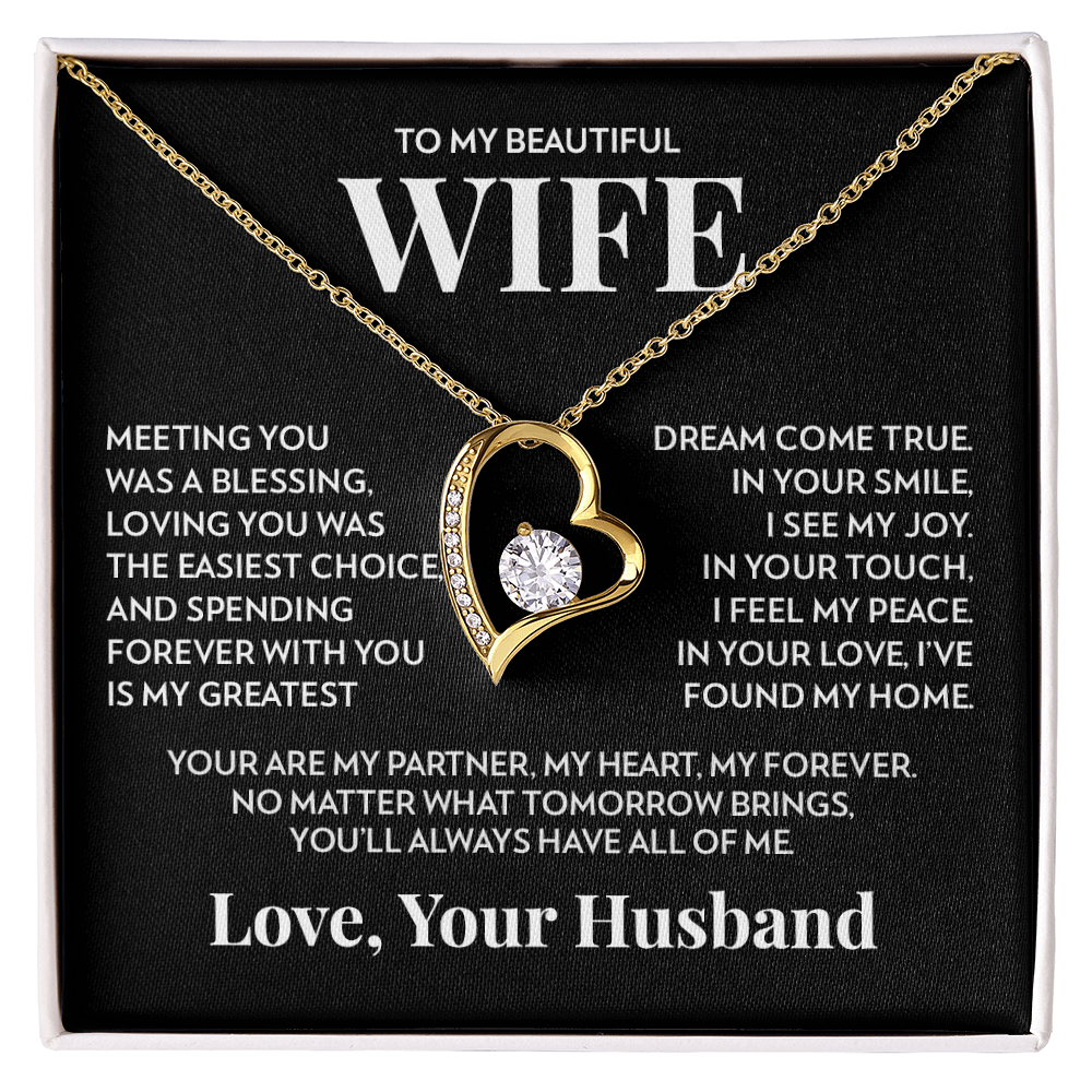 To My Wife - Dream Come True - Forever Love Necklace