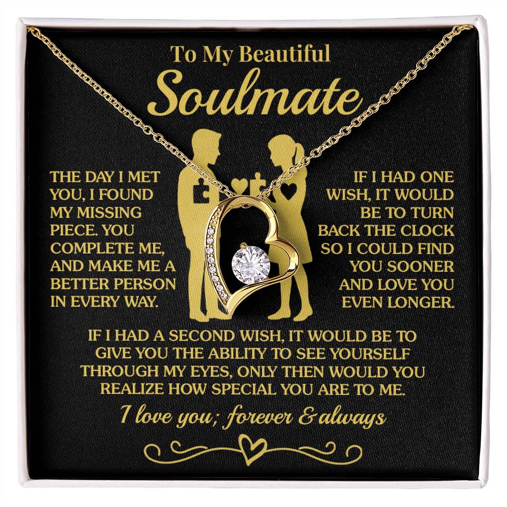 To My Soulmate - You Complete Me - Forever Love Necklace