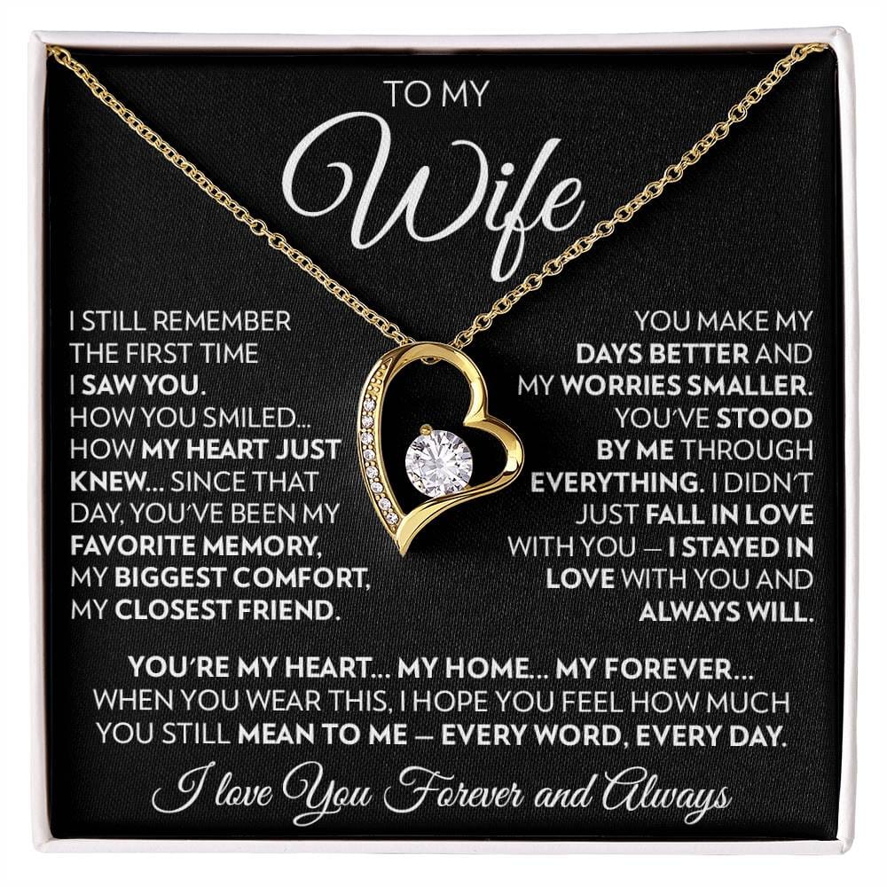 To My Wife - Every Day, Black - Forever Love Necklace