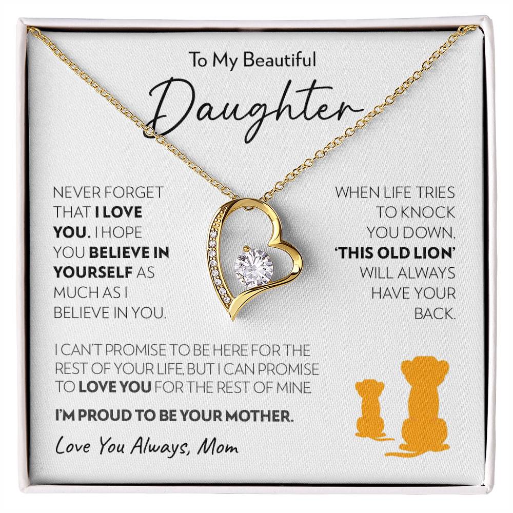 Daughter (from Mom) - Old Lion - Forever Love Necklace