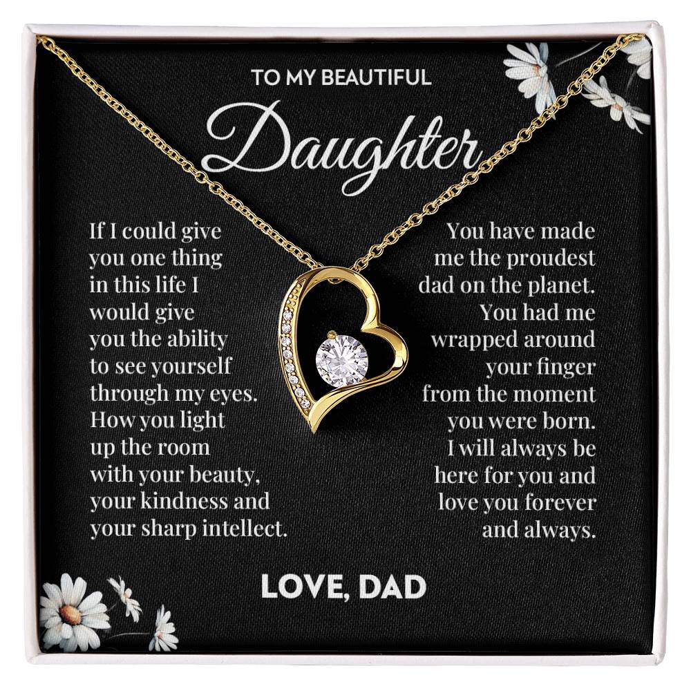 To My Daughter (from Dad) - Always Here For You - Forever Love Necklace