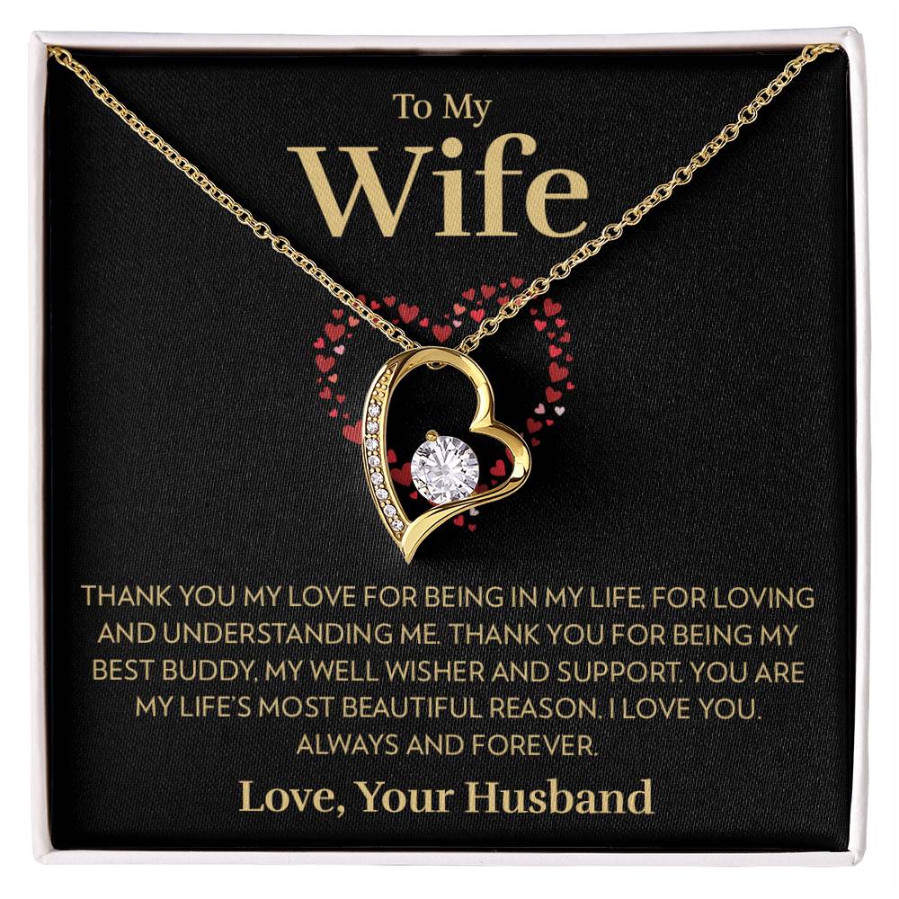 To My Wife - Most Beautiful Reason - Forever Love Necklace