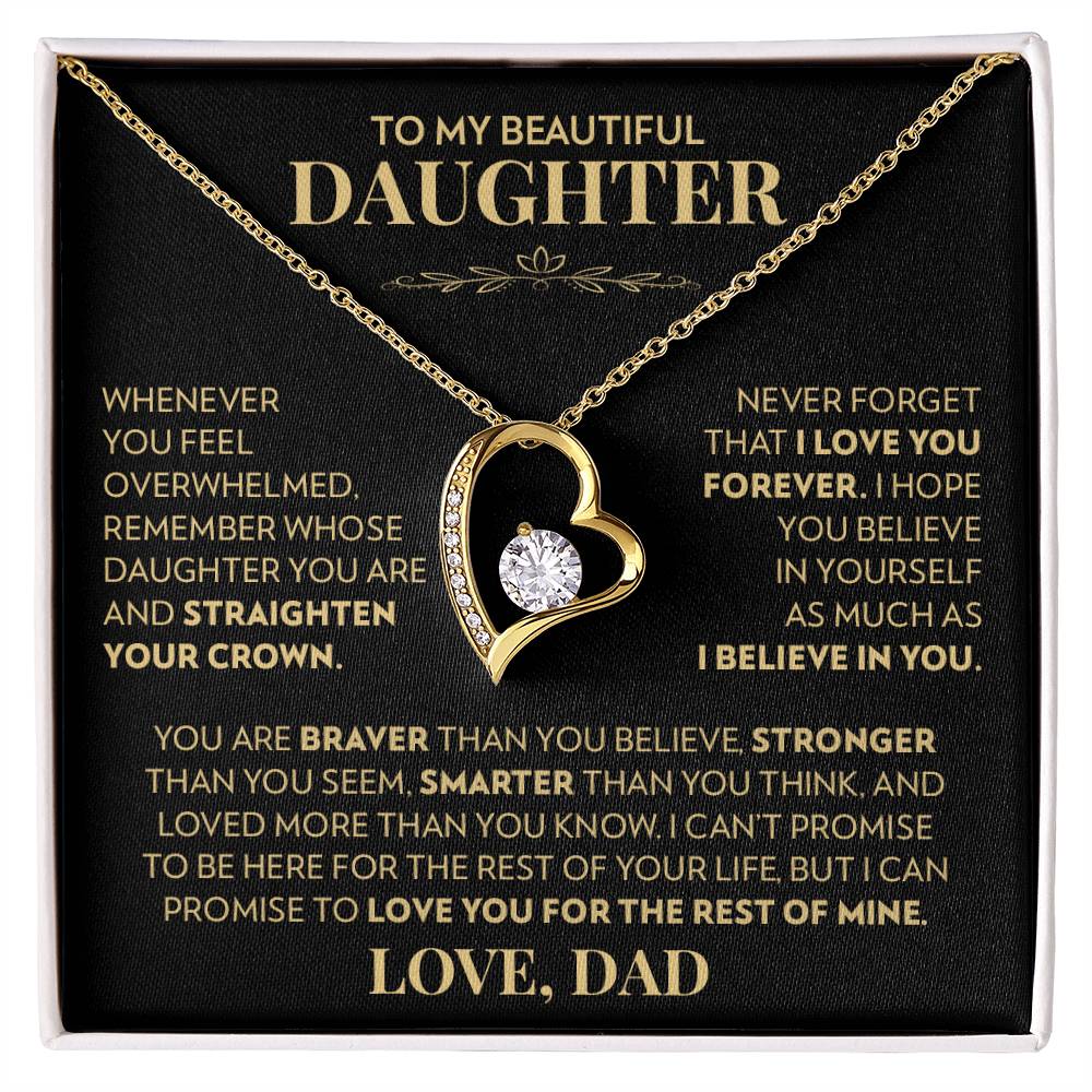 To My Daughter (From Dad) - Never Forget That I Love You - Forever Love Necklace