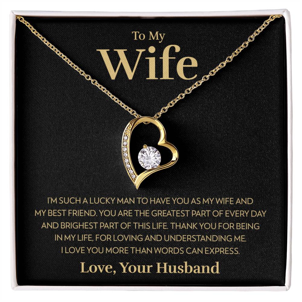 To My Wife - Lucky Man - Forever Love Necklace