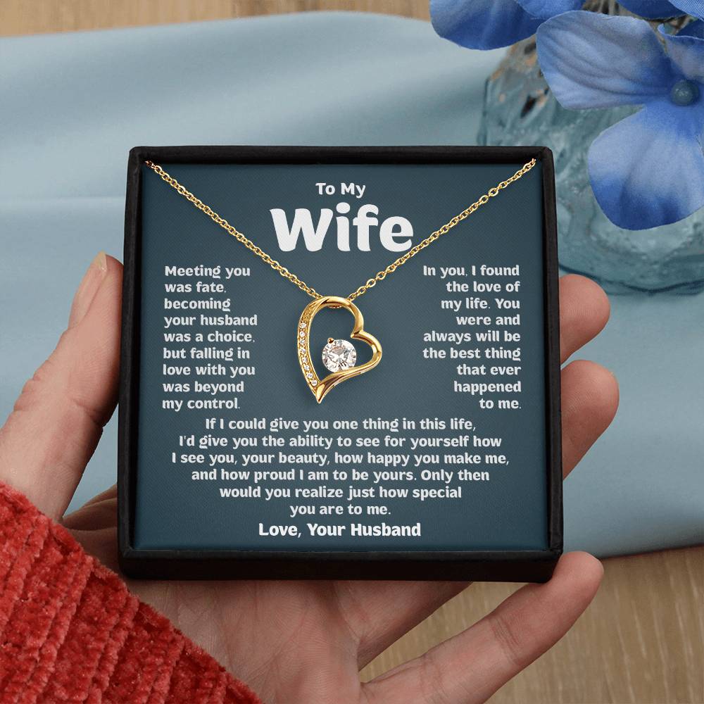 To My Wife - How Happy You Make Me - Forever Love Necklace