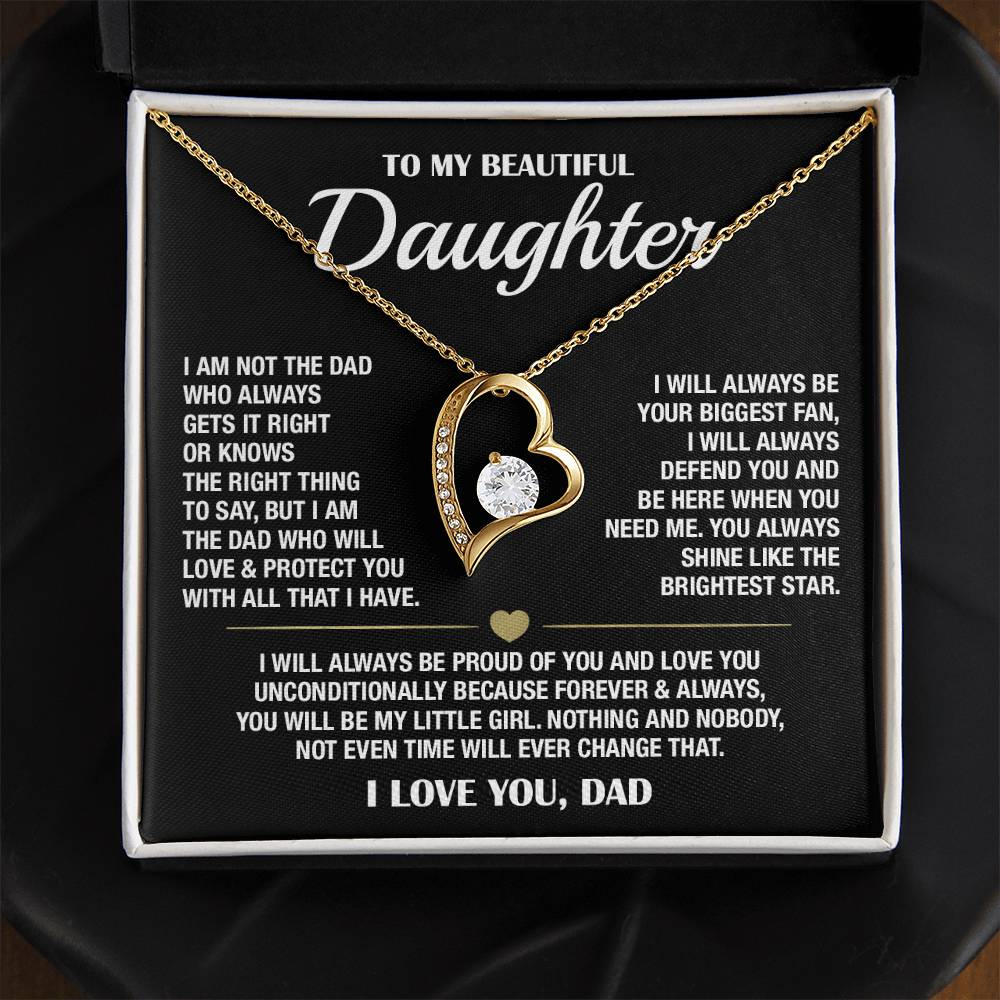 To My Daughter (From Dad) - Biggest Fan - Forever Love Necklace