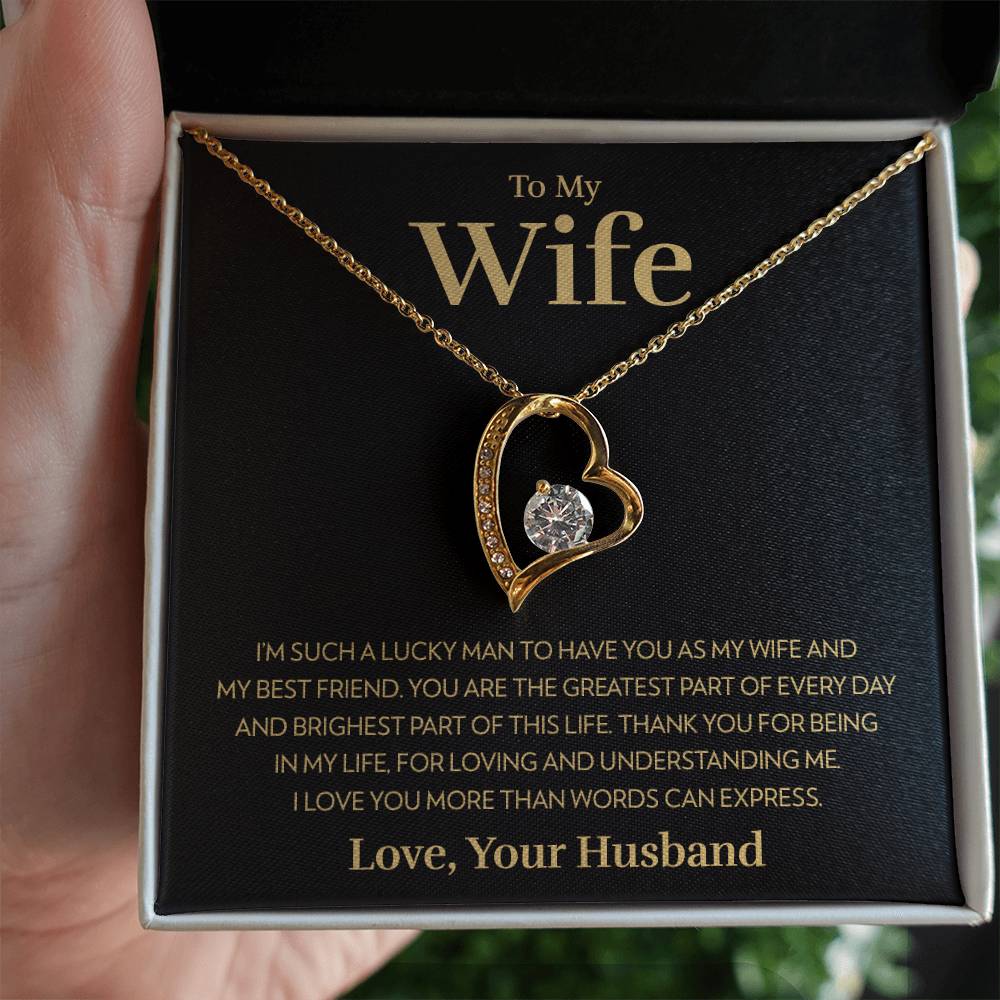 To My Wife - Lucky Man - Forever Love Necklace