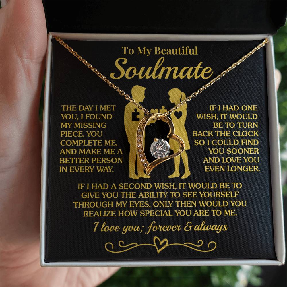 To My Soulmate - You Complete Me - Forever Love Necklace