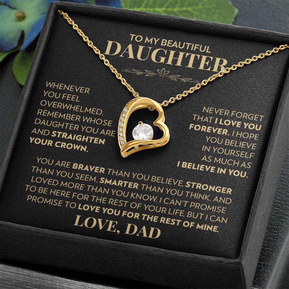 To My Daughter (From Dad) - Never Forget That I Love You - Forever Love Necklace