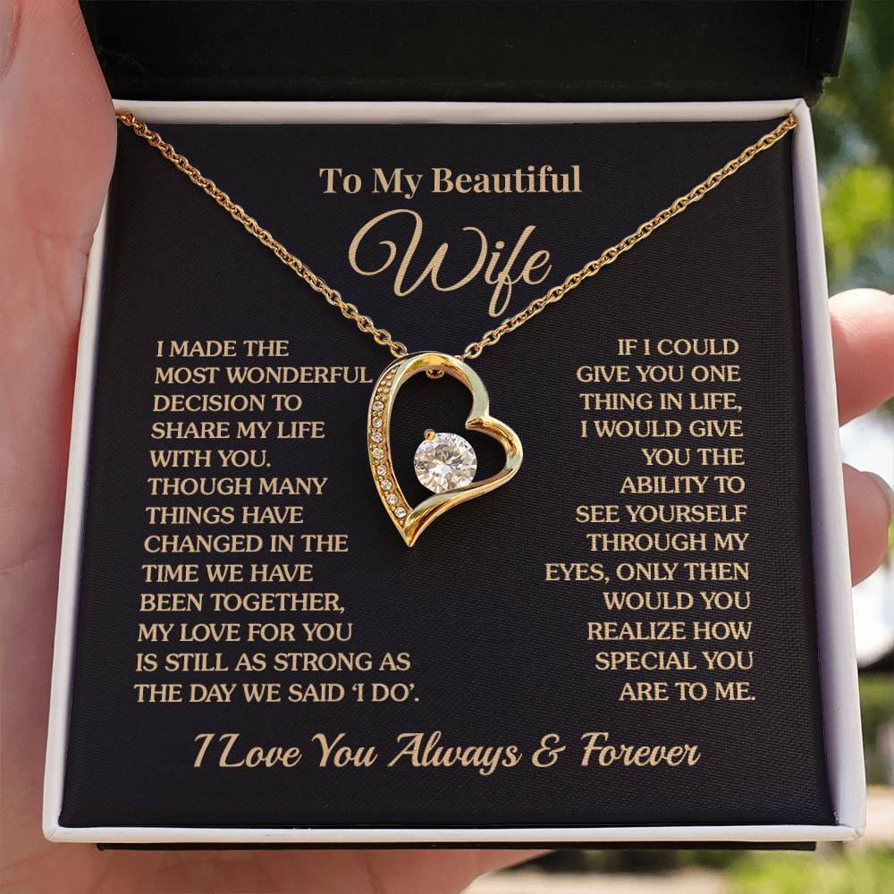 To My Beautiful Wife - Still As Strong - Forever Love Necklace