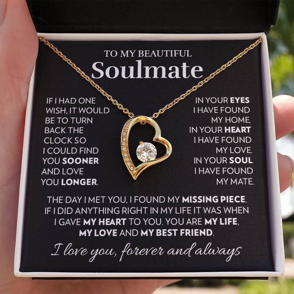 To My Soulmate - In Your Heart - Forever Love Necklace