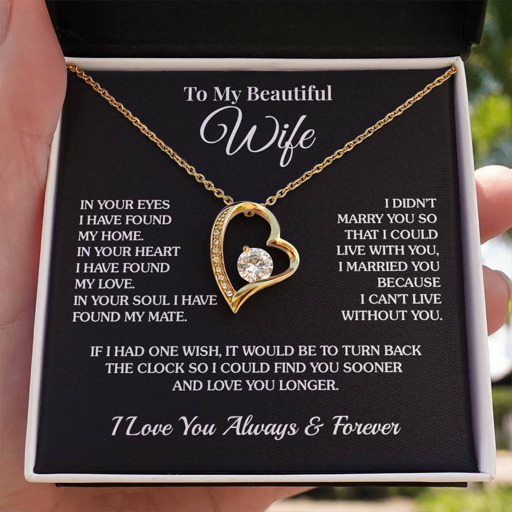 To My Wife - My Home - Forever Love Necklace