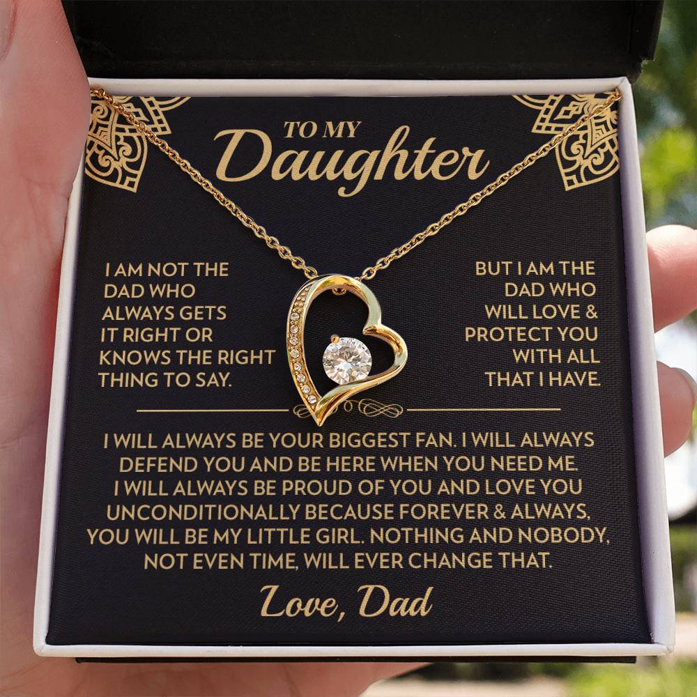 To My Daughter (From Dad) - Love and Protect - Forever Love Necklace