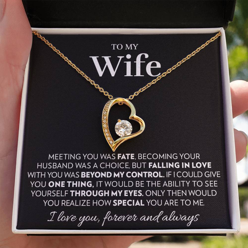 To My Wife - See Yourself Through My Eyes - Forever Love Necklace