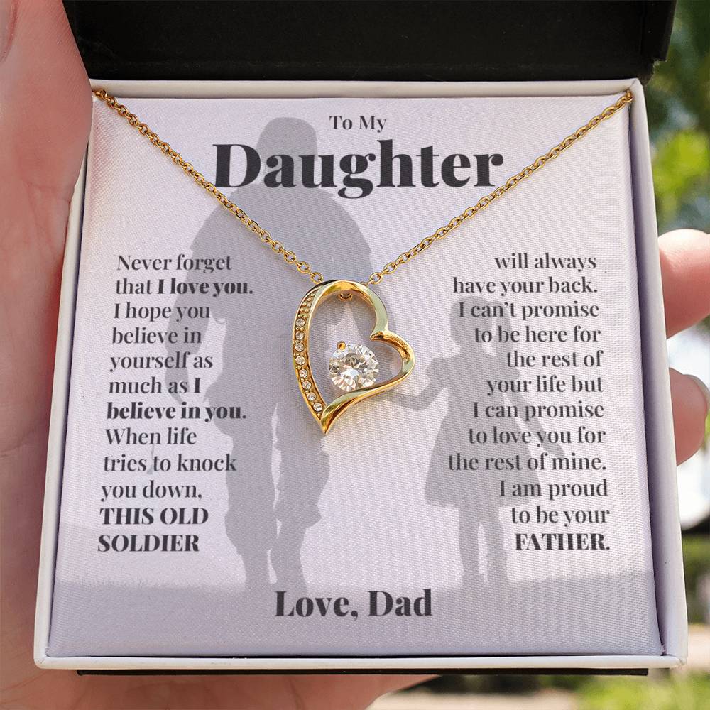 To My Daughter (From Dad) - This Old Soldier - Forever Love Necklace