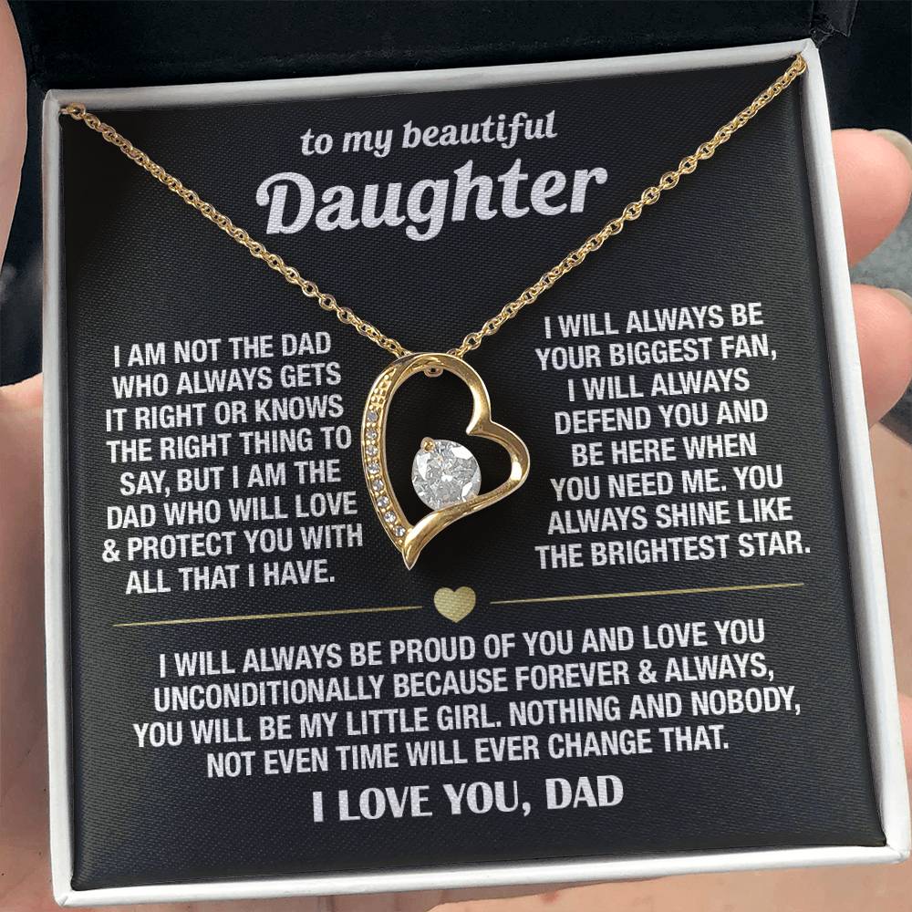 To My Daughter (From Dad) - Biggest Fan - Forever Love Necklace