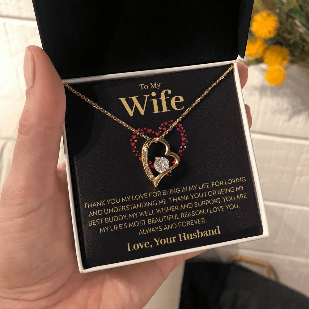 To My Wife - Most Beautiful Reason - Forever Love Necklace