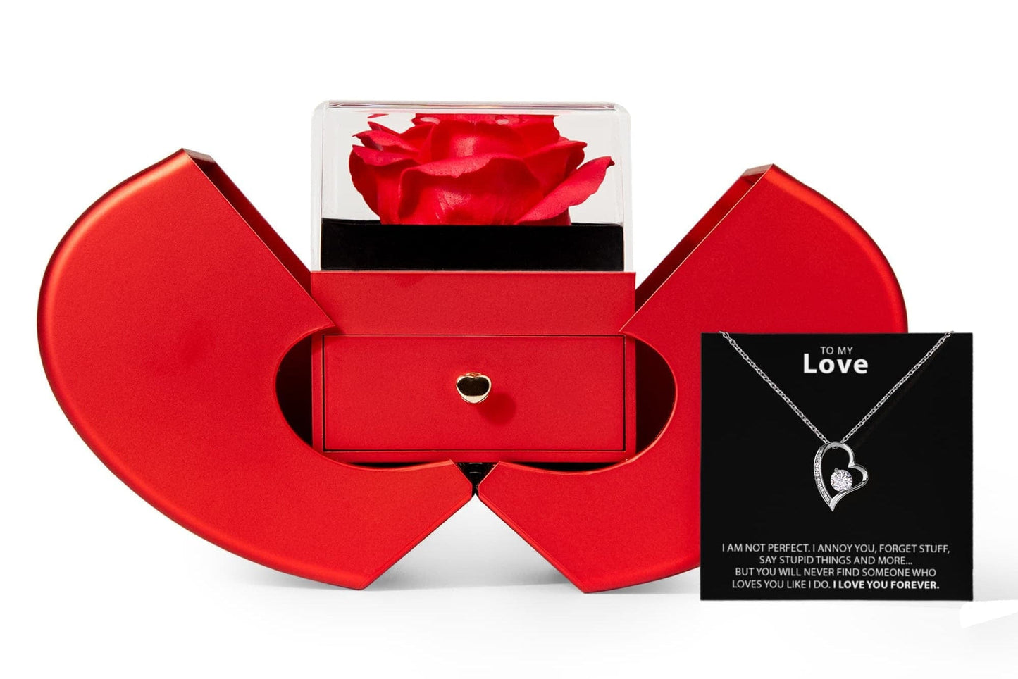 To My Love - Not Perfect - Forever Love Necklace and Heart Box Gift Set