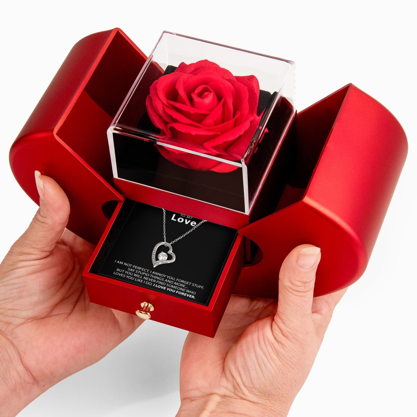 To My Love - Not Perfect - Forever Love Necklace and Heart Box Gift Set