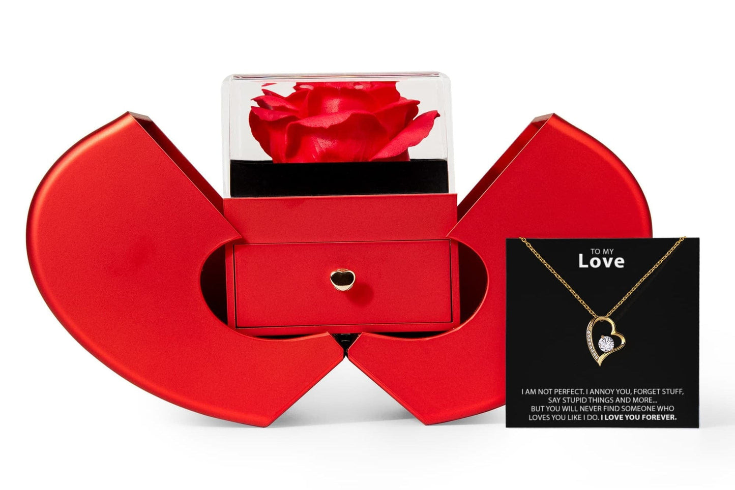 To My Love - Not Perfect - Forever Love Necklace and Heart Box Gift Set