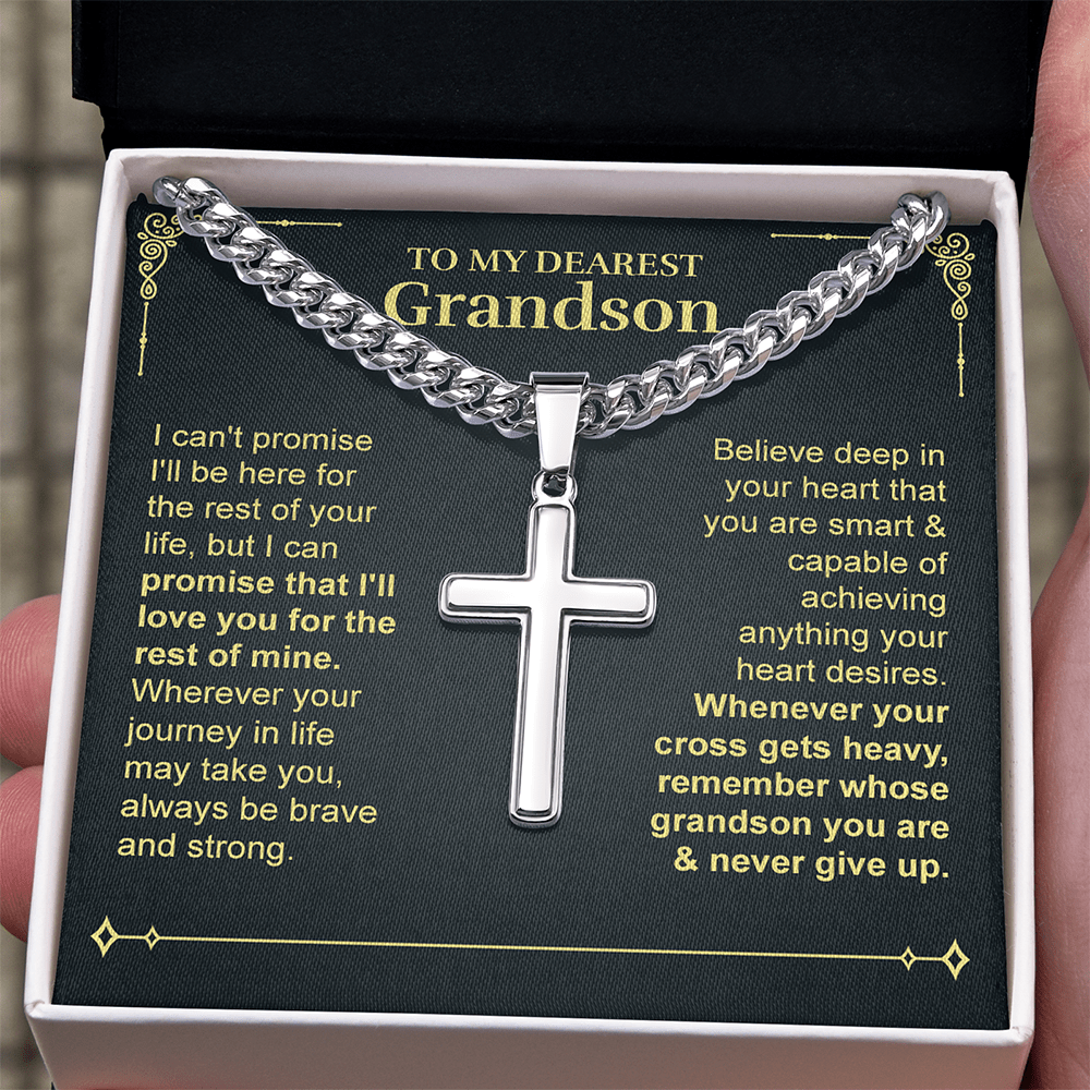 Grandson - Believe - Cuban Chain Cross Necklace
