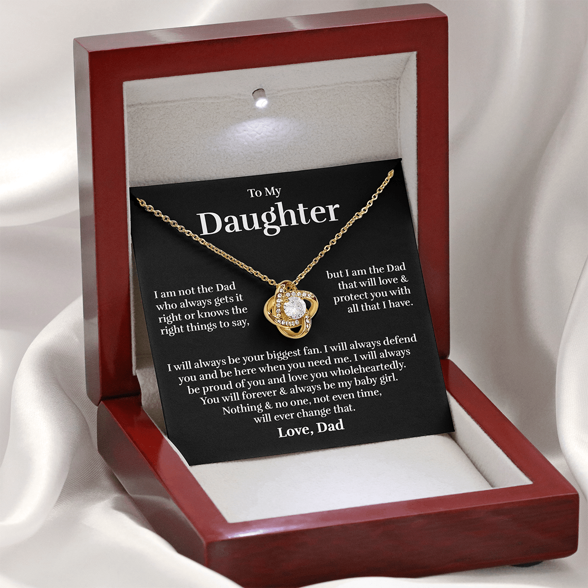 To My Daughter (from Dad) - With All That I Have - Love Knot Necklace