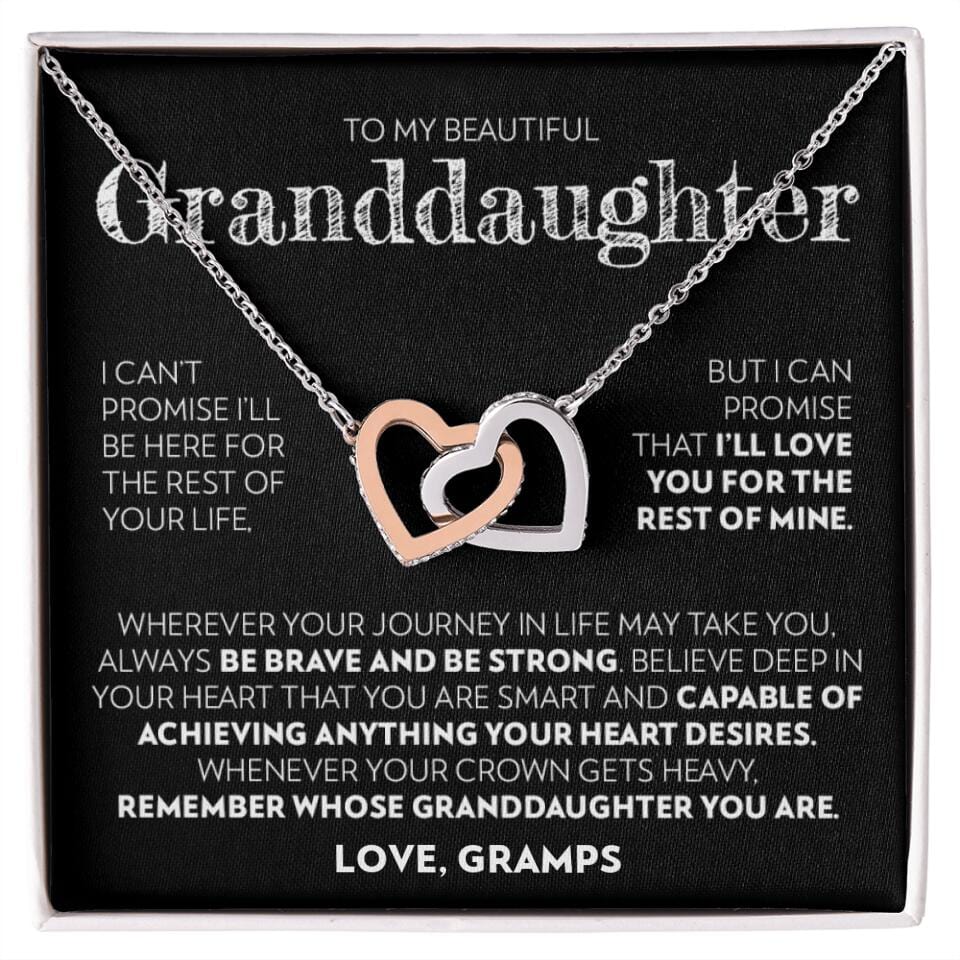 Granddaughter - Promise - Interlocking Hearts Necklace - Custom Signature