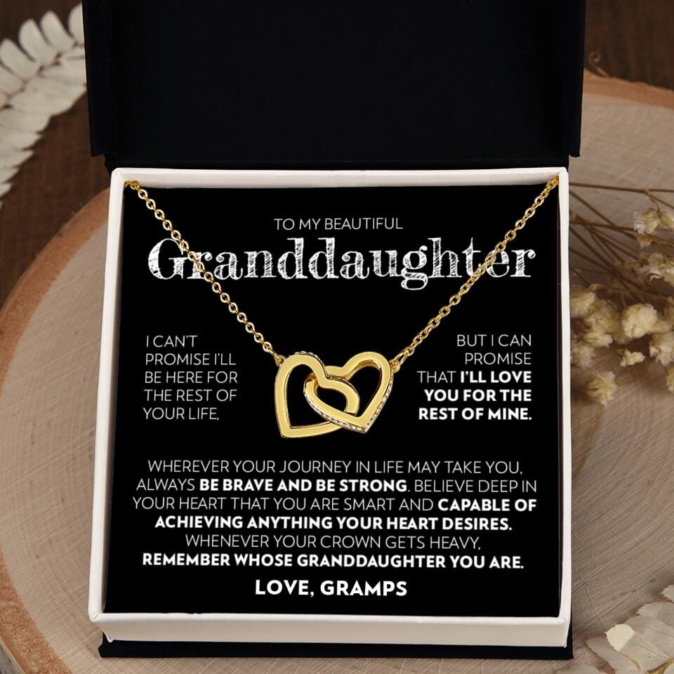 Granddaughter - Promise - Interlocking Hearts Necklace - Custom Signature
