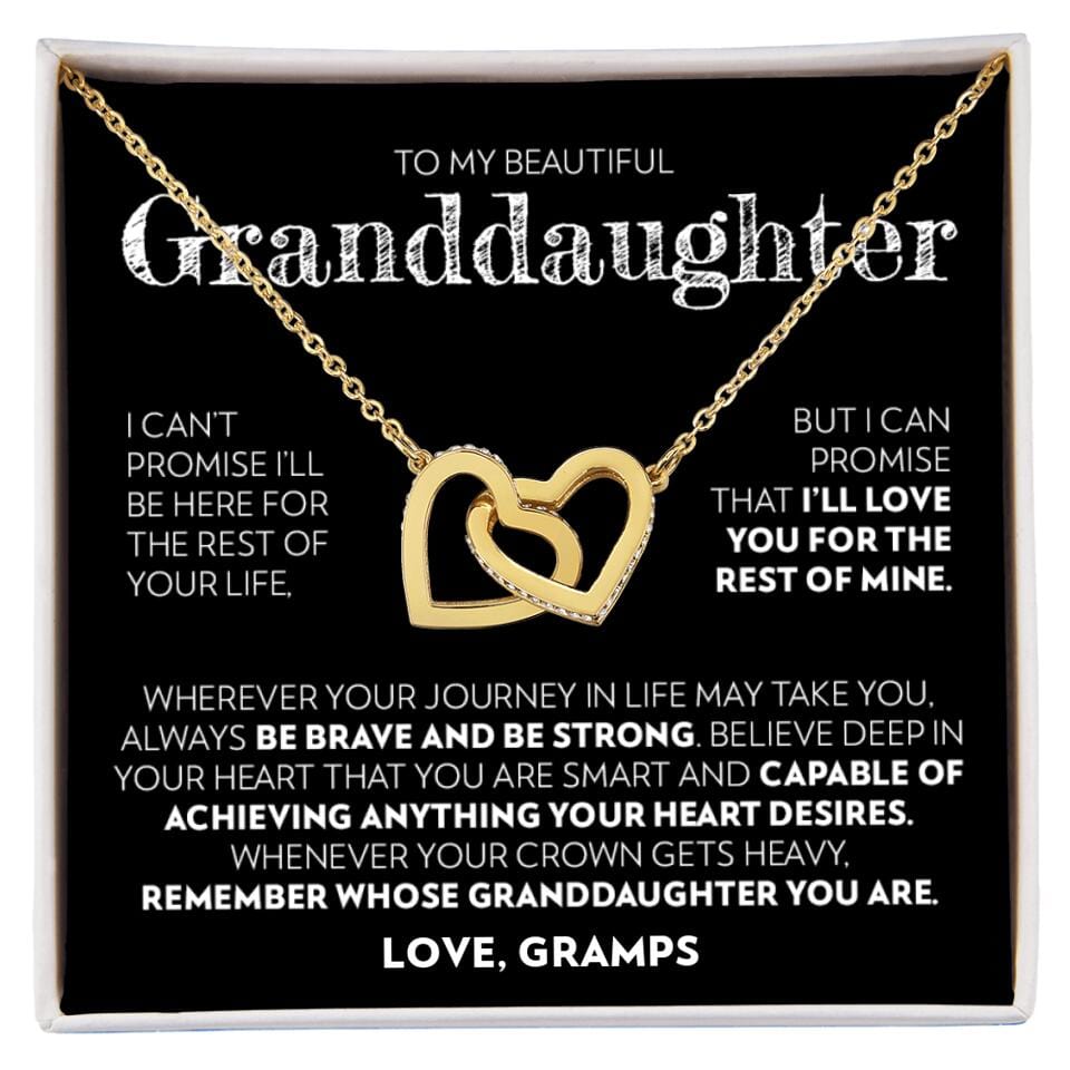 Granddaughter - Promise - Interlocking Hearts Necklace - Custom Signature