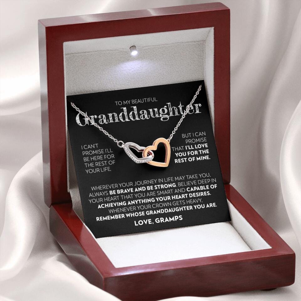 Granddaughter - Promise - Interlocking Hearts Necklace - Custom Signature