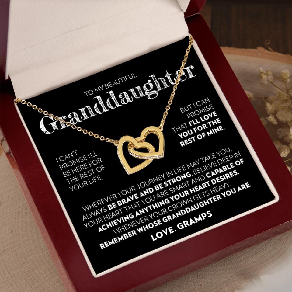 Granddaughter - Promise - Interlocking Hearts Necklace - Custom Signature