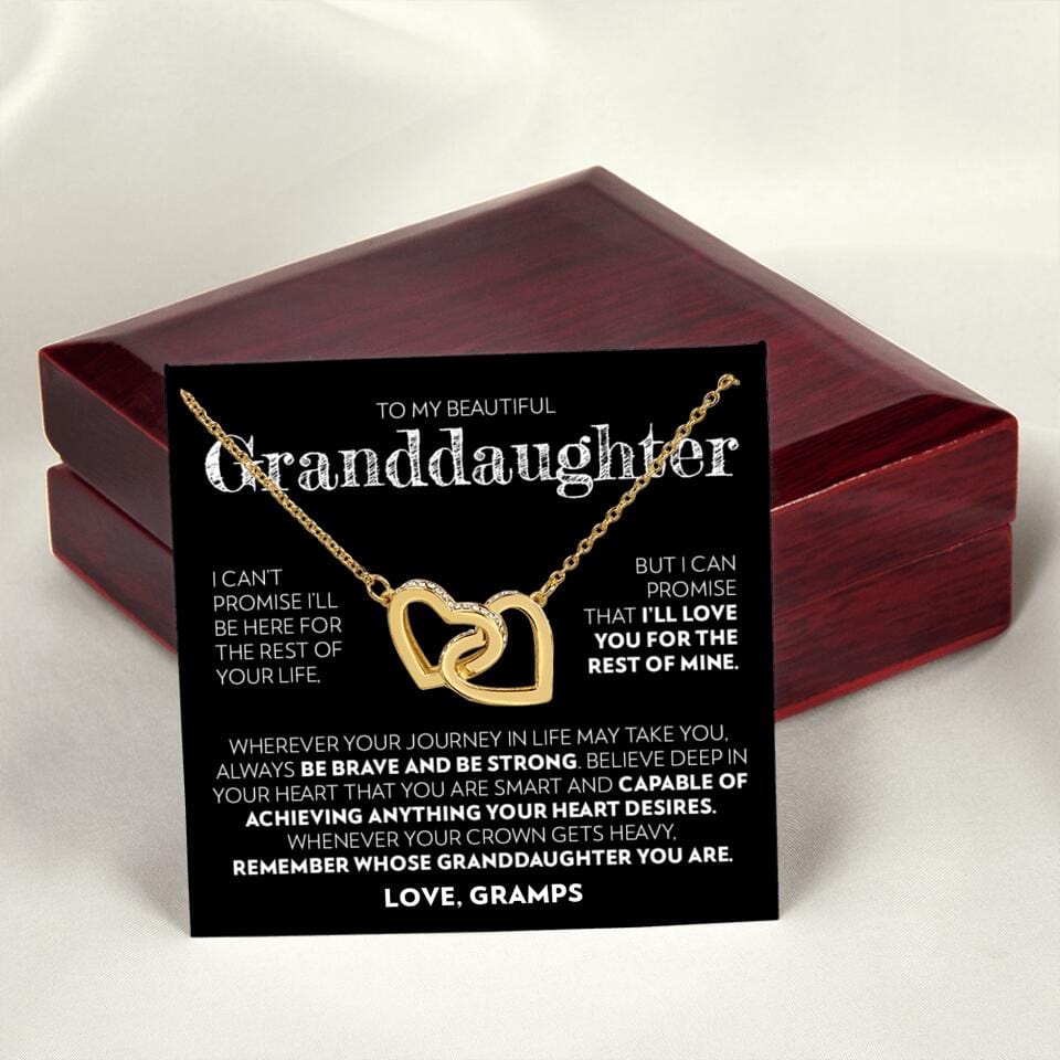 Granddaughter - Promise - Interlocking Hearts Necklace - Custom Signature